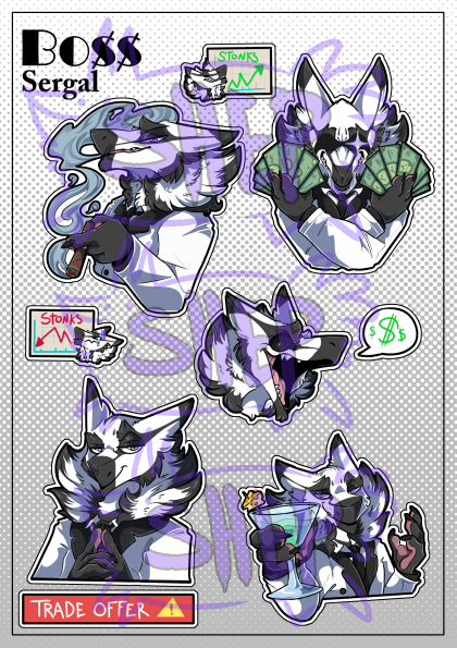 StupidSheperd - Bossu Sergal - A5 Sticker Sheet