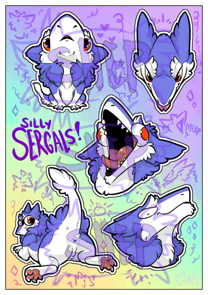 StupidSheperd - Silly Sergals! - A5 Sticker Sheet